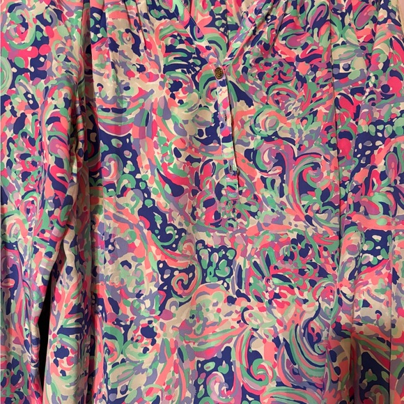 LILLY PULITZER MULTICOLORED ELSA SILK BLOUSE SIZE SMALL - Picture 8 of 8